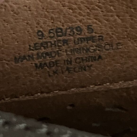 Lucky Brand Pewter Peony Laser Cut Leather Peep Toe Heels Office Party 9.5 - Picture 11 of 14